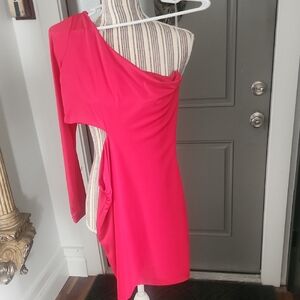 Vntg Cut Out Side One Shoulder Mini Dress